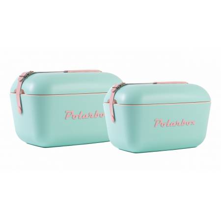 POLARBOX POP 12 Litrów - kolor Turkusowy (Verde Aqua) pasek Rose